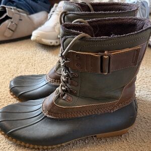 JBU Women's Lace Up Boots - Green and Brown